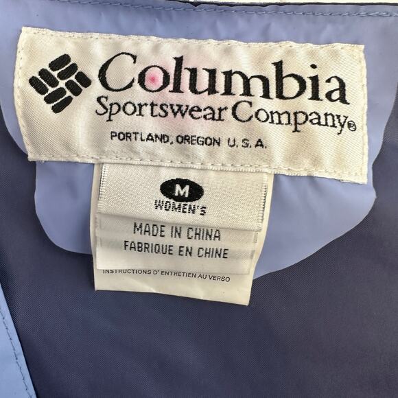 Columbia Sportswear Rain Jacket WMNS M Light Purple Waterproof Hooded Snap Zip - Picture 7 of 9